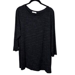 Carolina Belle Montreal Black Tunic Top Long‎ Sleeve Casual
